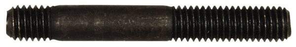 Dorman - M8x1.25 60mm OAL Unequal Double Threaded Stud - Steel, Black Oxide Finish, 24mm Long Thread Length, 10mm Short Thread Length, Metric - Exact Tool & Supply