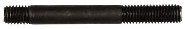 Dorman - M8x1.25 70mm OAL Unequal Double Threaded Stud - Steel, Black Oxide Finish, 24mm Long Thread Length, 10mm Short Thread Length, Metric - Exact Tool & Supply