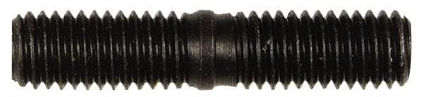 Dorman - M8x1.25 38mm OAL Unequal Double Threaded Stud - Steel, Black Oxide Finish, 18mm Long Thread Length, 17mm Short Thread Length, Metric - Exact Tool & Supply