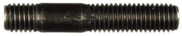 Dorman - M10x1.50 57mm OAL Unequal Double Threaded Stud - Steel, Black Oxide Finish, 28mm Long Thread Length, 12mm Short Thread Length, Metric - Exact Tool & Supply