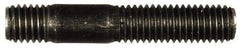 Dorman - M10x1.50 57mm OAL Unequal Double Threaded Stud - Steel, Black Oxide Finish, 28mm Long Thread Length, 12mm Short Thread Length, Metric - Exact Tool & Supply