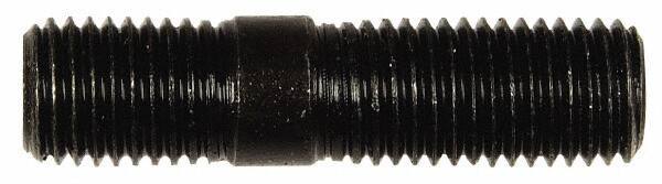 Dorman - M10x1.25 41mm OAL Unequal Double Threaded Stud - Steel, Black Oxide Finish, 21mm Long Thread Length, 13mm Short Thread Length, Metric - Exact Tool & Supply