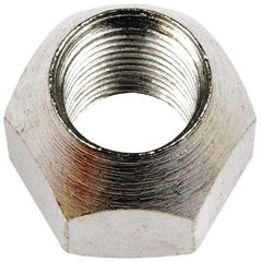 Dorman - 9/16-18 Zinc Finish Open Wheel Nut - 7/8" Hex, 3/4" OAL, 60° Seat Angle - Exact Tool & Supply