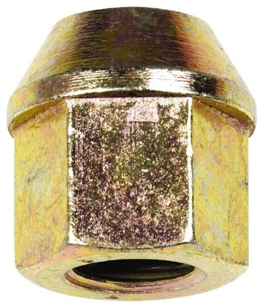 Dorman - M12-1.5 Zinc Finish Open Wheel Nut - 19mm Hex, 23mm OAL, 60° Seat Angle - Exact Tool & Supply