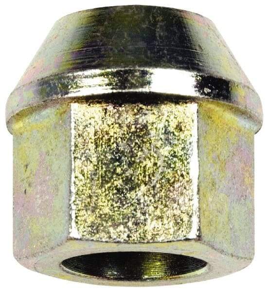Dorman - 1/2-20 Zinc Finish Open Wheel Nut - 13/16" Hex, 15/16" OAL, 60° Seat Angle - Exact Tool & Supply