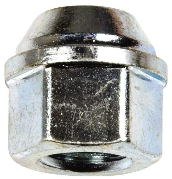 Dorman - M12-1.5 Zinc Finish Open Wheel Nut - 19mm Hex, 20.5mm OAL, 60° Seat Angle - Exact Tool & Supply