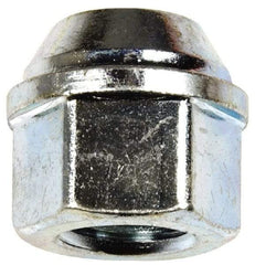 Dorman - M12-1.5 Zinc Finish Open Wheel Nut - 19mm Hex, 20.5mm OAL, 60° Seat Angle - Exact Tool & Supply