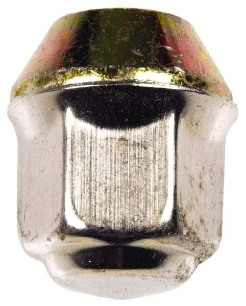 Dorman - 7/16-20 Stainless Finish Capped Wheel Nut - 3/4" Hex, 1-1/8" OAL, 60° Seat Angle - Exact Tool & Supply
