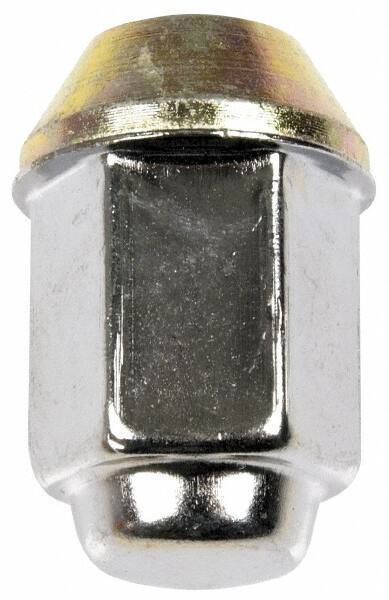 Dorman - 1/2-20 Stainless Finish Capped Wheel Nut - 13/16" Hex, 1-15/32" OAL, 60° Seat Angle - Exact Tool & Supply