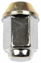 Dorman - 1/2-20 Stainless Finish Capped Wheel Nut - 13/16" Hex, 1-15/32" OAL, 60° Seat Angle - Exact Tool & Supply