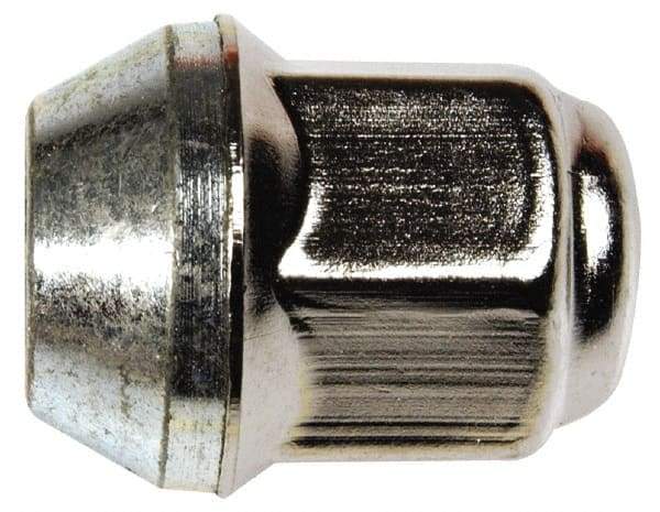 Dorman - M12-1.5 Stainless Finish Capped Wheel Nut - 19mm Hex, 31mm OAL, 60° Seat Angle - Exact Tool & Supply