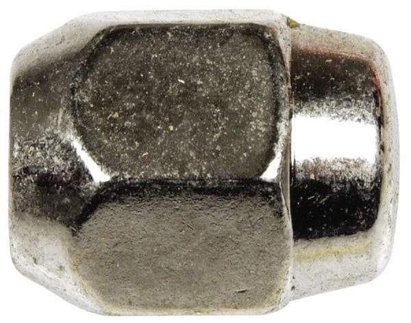 Dorman - M12-1.5 Chrome Finish Capped Wheel Nut - 21mm Hex, 27mm OAL, 60° Seat Angle - Exact Tool & Supply