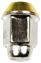 Dorman - M12-1.5 Stainless Finish Capped Wheel Nut - 19mm Hex, 36mm OAL, 60° Seat Angle - Exact Tool & Supply