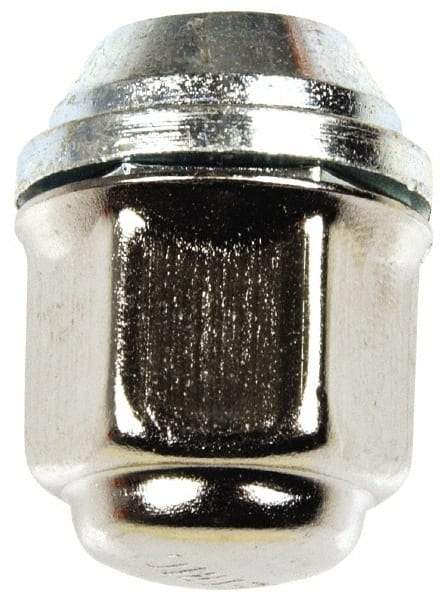 Dorman - M12-1.5 Stainless Finish Capped Wheel Nut - 19mm Hex, 29.5mm OAL, 60° Seat Angle - Exact Tool & Supply