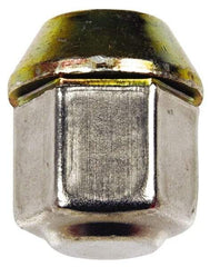 Dorman - 1/2-20 Stainless Finish Capped Wheel Nut - 3/4" Hex, 1-1/16" OAL, 60° Seat Angle - Exact Tool & Supply