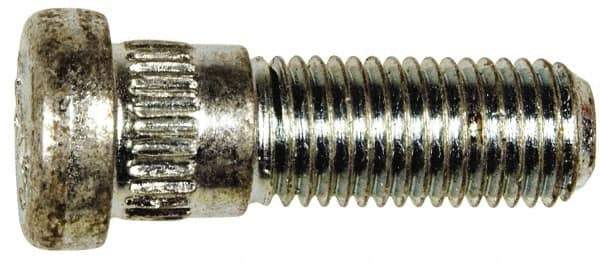 Dorman - M12-1.5 Serrated Bolt Wheel Stud - 14.1mm Knurl, 38.5mm OAL, 11.5mm Shoulder Length - Exact Tool & Supply