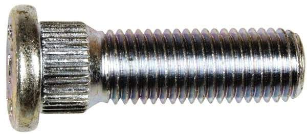 Dorman - M12-1.5 Serrated Bolt Wheel Stud - 14.35mm Knurl, 42.5mm OAL, 8mm Shoulder Length - Exact Tool & Supply