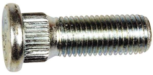 Dorman - M12-1.5 Serrated Bolt Wheel Stud - 14.35mm Knurl, 37.5mm OAL, 7mm Shoulder Length - Exact Tool & Supply