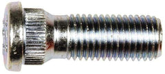 Dorman - M12-1.5 Serrated Bolt Wheel Stud - 14.3mm Knurl, 35.5mm OAL, 6.5mm Shoulder Length - Exact Tool & Supply