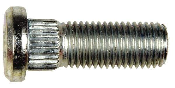 Dorman - M12-1.5 Serrated Bolt Wheel Stud - 12.95mm Knurl, 36mm OAL, 8mm Shoulder Length - Exact Tool & Supply