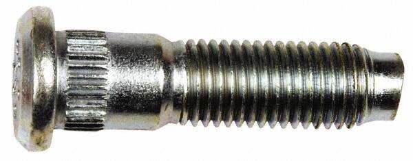 Dorman - M12-1.5 Serrated Bolt Wheel Stud - 13.46mm Knurl, 48mm OAL, 14mm Shoulder Length - Exact Tool & Supply