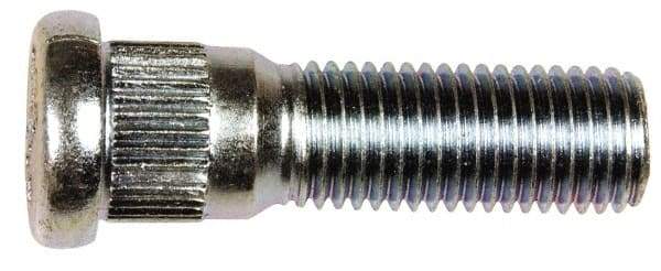 Dorman - M12-1.5 Serrated Bolt Wheel Stud - 14.17mm Knurl, 44.5mm OAL, 12.5mm Shoulder Length - Exact Tool & Supply