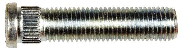 Dorman - M12-1.5 Serrated Bolt Wheel Stud - 12.8mm Knurl, 54mm OAL, 8mm Shoulder Length - Exact Tool & Supply