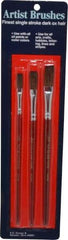 Wooster Brush - Ox Hair Artist's Paint Brush Set - 1/4, 3/8, 1/2" Wide, Plastic Handle - Exact Tool & Supply
