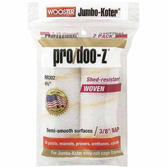 Wooster Brush - 3/8" Nap, 4-1/2" Wide Paint General Purpose Roller Cover - Smooth Texture, Fabric - Exact Tool & Supply