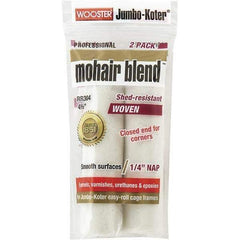 Wooster Brush - 1/4" Nap, 4-1/2" Wide Paint General Purpose Roller Cover - Smooth Texture, Mohair Blend - Exact Tool & Supply