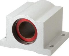Pacific Bearing - 1" ID, 3-1/4" OAW x 2.813" OAL x 2.813" OAH Pillow Block - 3,525 Lb Static Cap, 2-7/8" Btw Mnt Hole Ctrs, 1.187" Base-to-Ctr Ht, Aluminum - Exact Tool & Supply
