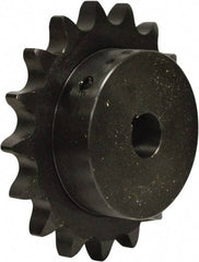 U.S. Tsubaki - 17 Teeth, 1/2" Chain Pitch, Chain Size 40, Finished Bore Sprocket - 1-1/8" Bore Diam, 2.721" Pitch Diam, 2.98" Outside Diam - Exact Tool & Supply