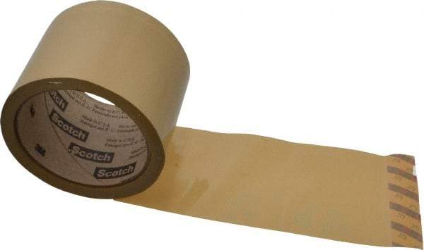 3M - 3" x 55 Yd Natural (Color) Rubber Adhesive Sealing Tape - Polypropylene Film Backing, 1.9 mil Thick, 44 Lb Tensile Strength, Series 371 - Exact Tool & Supply