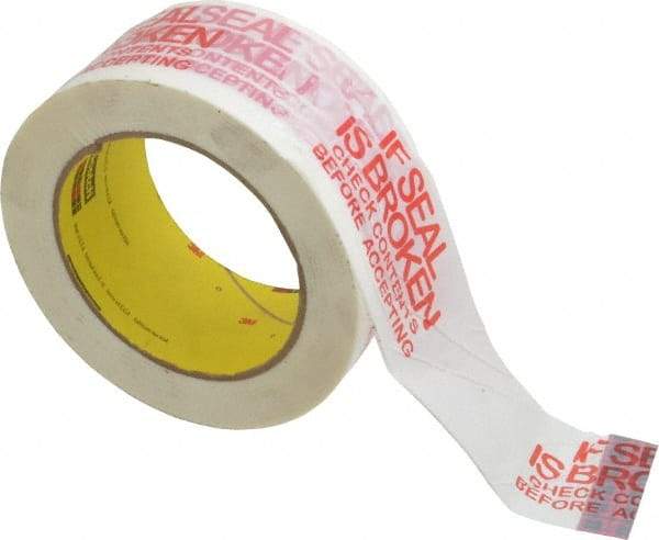 3M - 2" x 110 Yd Red & White Rubber Adhesive Sealing Tape - Polypropylene Film Backing, 1.9 mil Thick, 44 Lb Tensile Strength, Series 3771 - Exact Tool & Supply