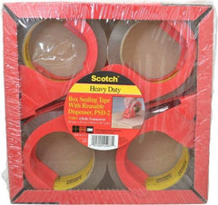 3M - 2" x 55 Yd Clear Rubber Adhesive Sealing Tape - Polypropylene Film Backing, 3.1 mil Thick, 35 Lb Tensile Strength, Series PSD2 - Exact Tool & Supply