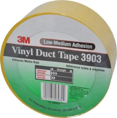 3M - 2" x 50 Yds Yellow Duct Tape - 6.5 mil, Rubber Adhesive, Vinyl Backing, 12.6 Lb/ln Tensile Strength, 200°F Max, Series 3903 - Exact Tool & Supply