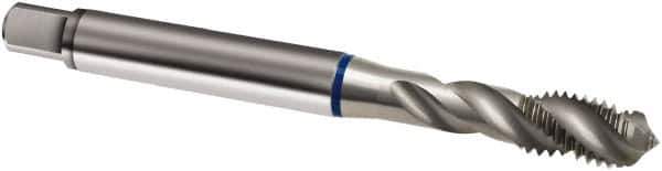 Guhring - M5x0.80 Metric 3 Flute 6H Modified Bottoming Spiral Flute Tap - Powdered Metal, Bright Finish, 70mm OAL, Right Hand Flute, Right Hand Thread, D3/D4, Series 909 - Exact Tool & Supply