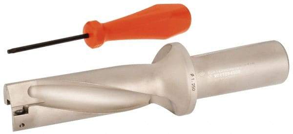 Sumitomo - 3.907" Max Drill Depth, 3xD, 1-1/4" Diam, Indexable Insert Drill - 1-1/4" Shank Diam, Whistle Notch Shank - Exact Tool & Supply