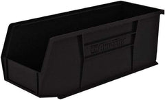 Akro-Mils - 20 Lb. Load Capacity, 10-7/8" Deep, Black Polymer Hopper Stacking Bin - 4" High x 4-1/8" Wide x 10-7/8" Long - Exact Tool & Supply