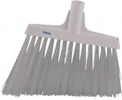 Vikan - 9-1/2" Wide, White Synthetic Bristles, Angled Broom - Exact Tool & Supply
