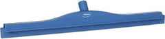 Vikan - 24" Rubber Blade Floor Squeegee - Double Edge, Blue, Plastic Holder - Exact Tool & Supply