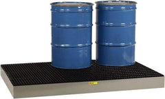 Little Giant - 99 Gal Sump, 9,000 Lb Capacity, 6 Drum, Steel Spill Deck or Pallet - 76" Long x 51" Wide x 6-1/2" High - Exact Tool & Supply