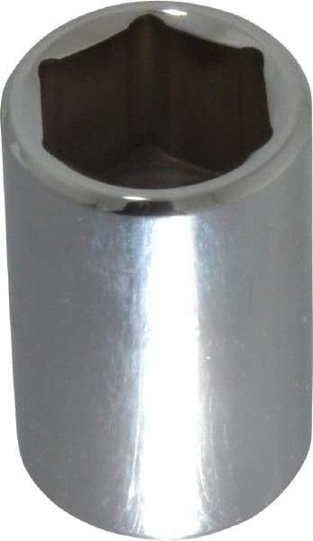 Proto - 1/2" Drive, Standard Hand Socket - 6 Points, 1-1/2" OAL, Chrome Finish - Exact Tool & Supply