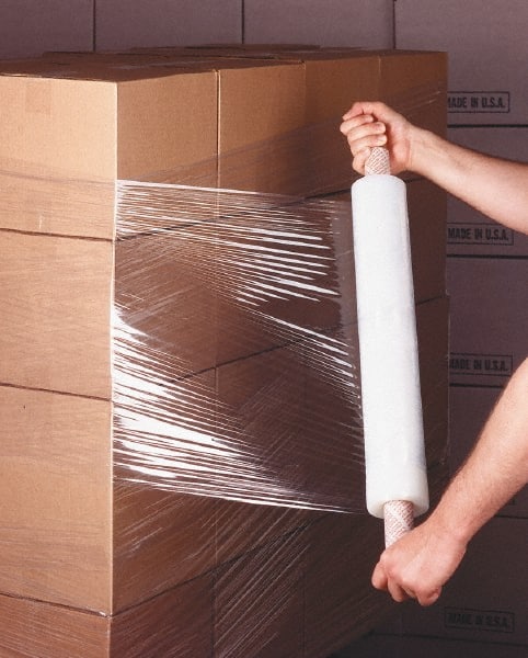 Value Collection - Pack of (4), 20" x 1,000', 70 Gauge Clear Hand-Held Stretch & Pallet Wrap with Extended Core - Exact Tool & Supply