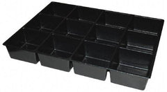 Kennedy - Tool Box Durable ABS Plastic Organizer - 23" Wide x 16-1/2" Deep x 4" High, Black, For 27" Wide Roller Cabinets - Exact Tool & Supply