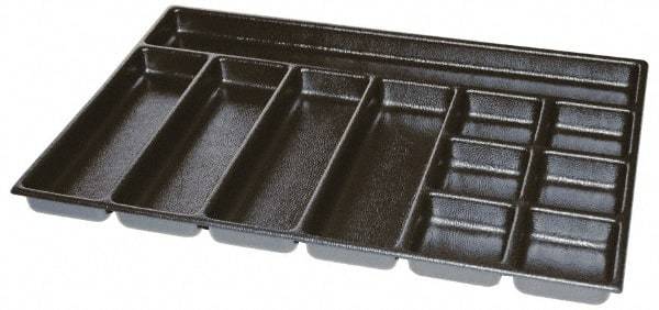 Kennedy - Tool Box Durable ABS Plastic Organizer - 25" Wide x 18-1/2" Deep x 2" High, Black, For 29" Wide Roller Cabinets - Exact Tool & Supply
