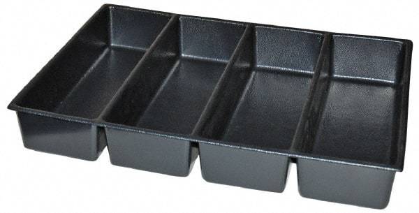 Kennedy - Tool Box Durable ABS Plastic Organizer - 25" Wide x 18-1/2" Deep x 4" High, Black, For 29" Wide Roller Cabinets - Exact Tool & Supply