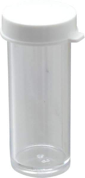 Dynalon Labware - 3 Drams Vial - Polystyrene, Clear, 1-7/8" High x 3/4" Diam, 3/4" Cap - Exact Tool & Supply