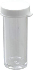 Dynalon Labware - 3 Drams Vial - Polystyrene, Clear, 1-7/8" High x 3/4" Diam, 3/4" Cap - Exact Tool & Supply