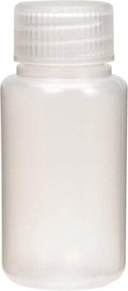 Dynalon Labware - 60 mL Wide-Mouth Bottle - Polyethylene, Translucent, 2.36" High x 3.35" Diam, 3/4" Cap - Exact Tool & Supply